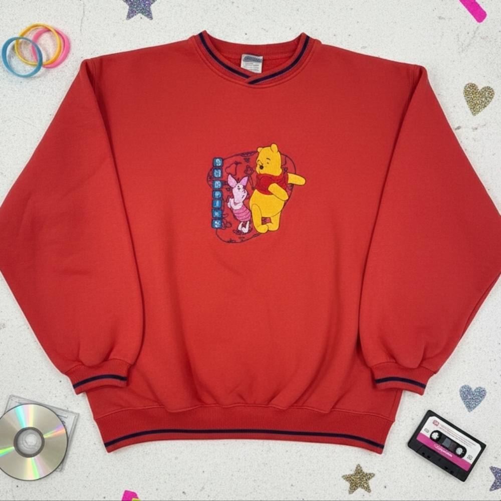 [[Pooh]] Red Winnie The Pooh Sweater - image 1